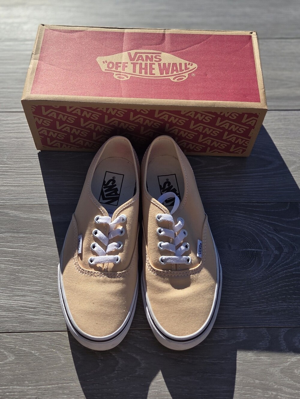 Vans Women’s Classic Canvas Sneakers in Honey Peach with White Laces
